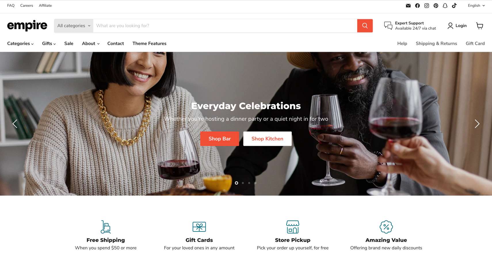 shopifyテーマ『Empire』のイメージ画像